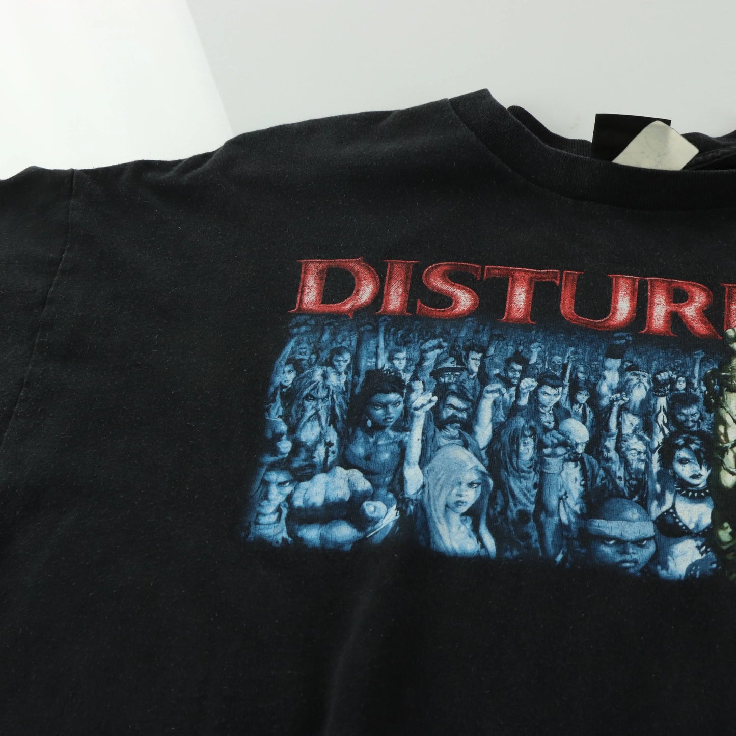 DISTURBED Y2K Heavy Metal USA Made Faded Band Music T-Shirt (XXL) - Vintage Sole Melbourne