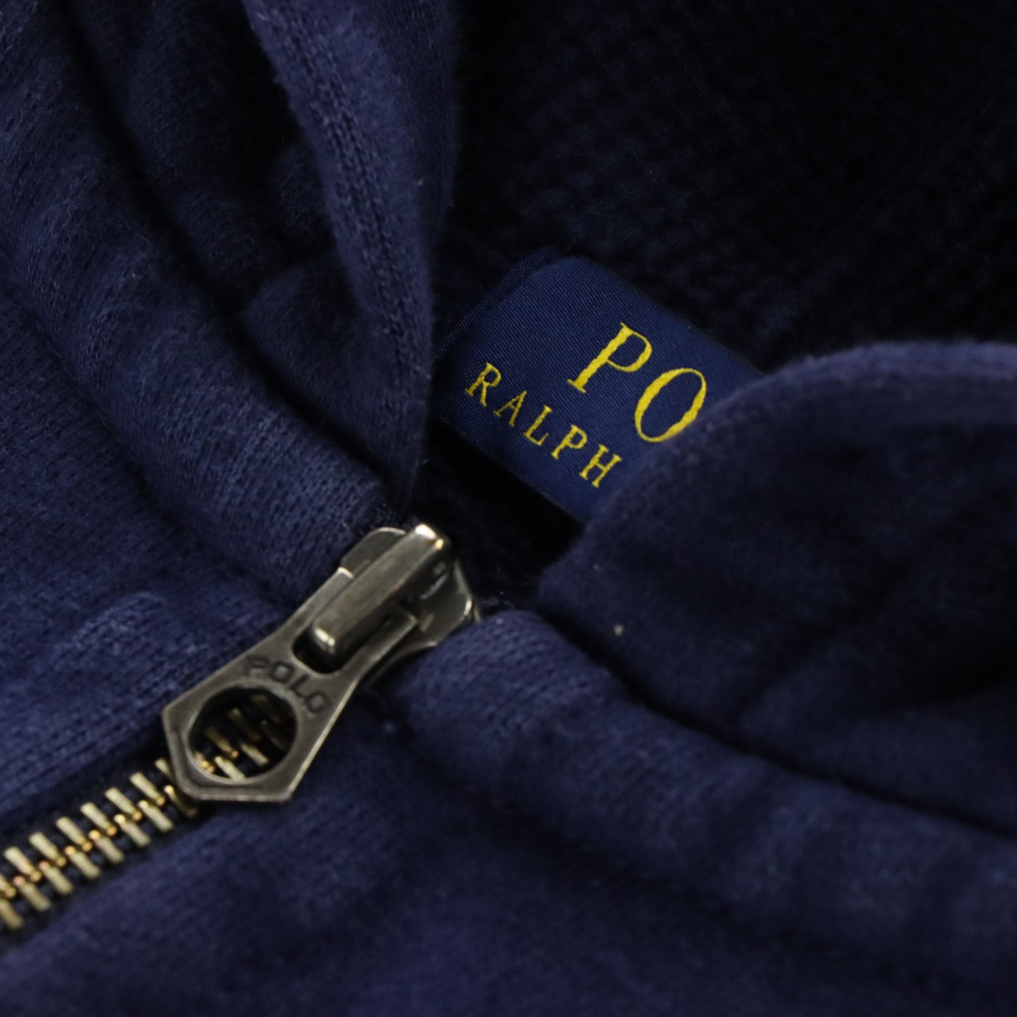 Vintage POLO RALPH LAUREN Embroidered Navy & Gold Zip Up Hooded Sweatshirt (XL) *Aubs Vintage Sole Melbourne