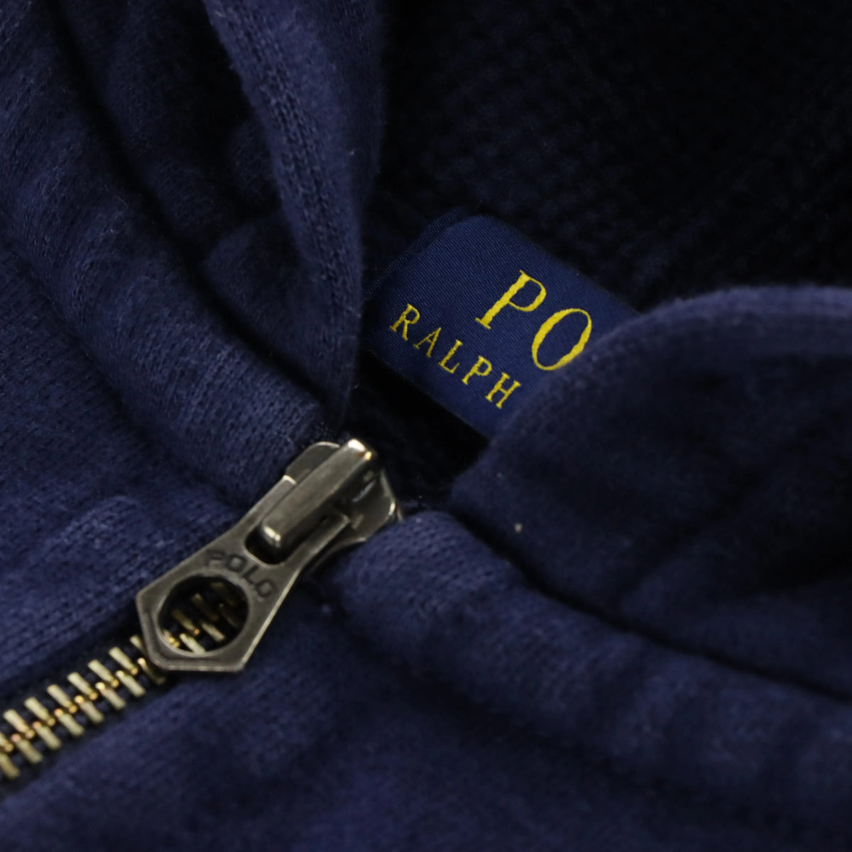 Vintage POLO RALPH LAUREN Embroidered Navy & Gold Zip Up Hooded Sweatshirt (XL) *Aubs Vintage Sole Melbourne
