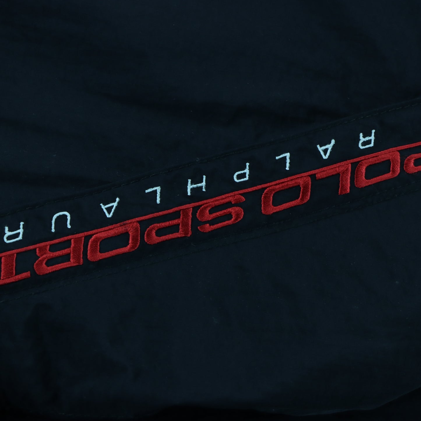 POLO RALPH LAUREN Embroidered Logo Black Hooded Windbreaker Jacket (L)