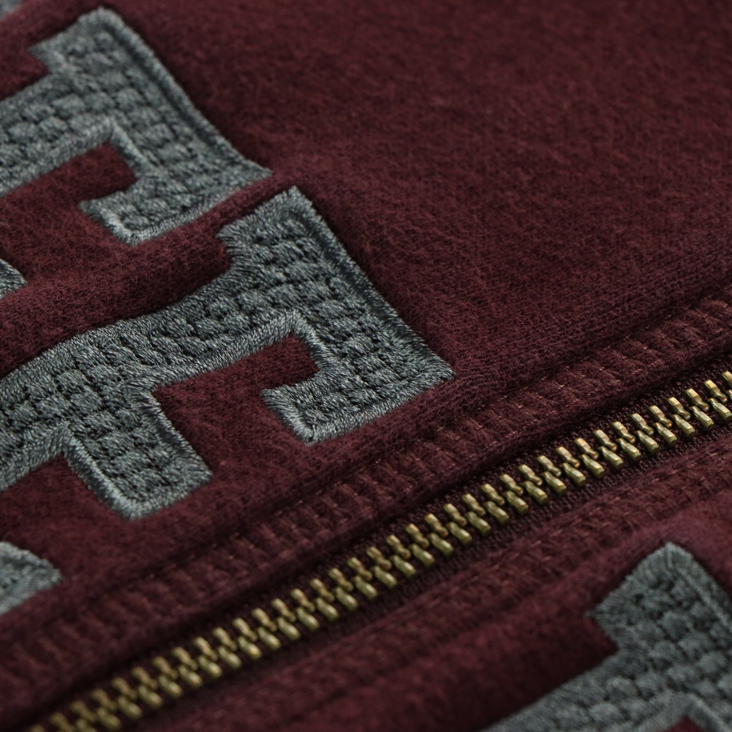 REEBOK Embroidered Spell Out Logo Maroon & Grey Zip Up Jacket (L)