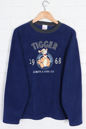 DISNEY Tigger "Always A Cool Cat" Embroidered Fleece Sweatshirt (XL)