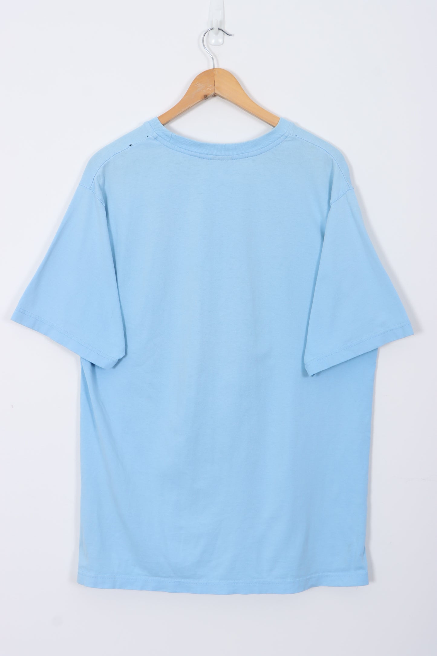 NIKE One Point Swoosh Embroidered Logo Blue T-Shirt (L)