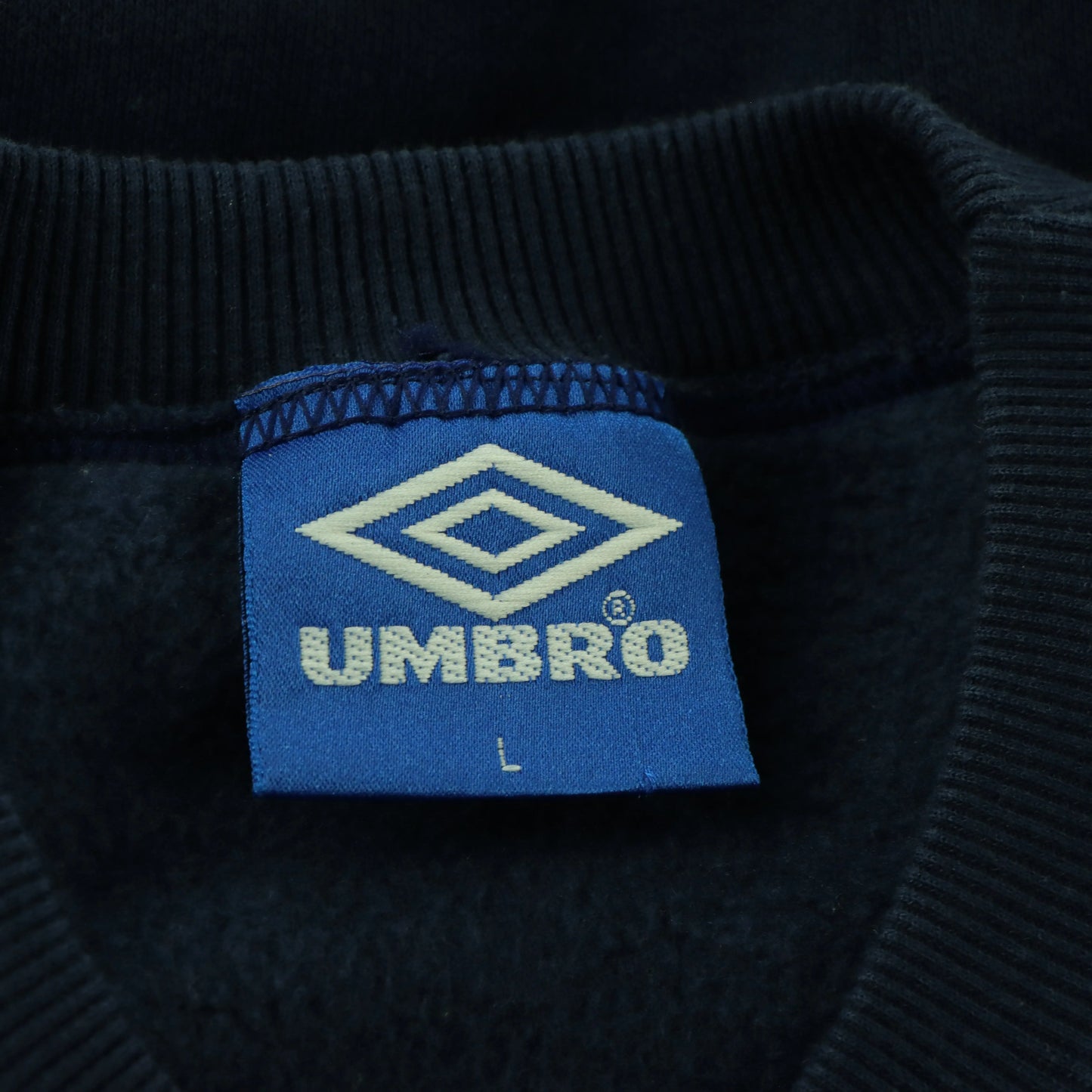 UMBRO 'Pro Training' Double Sided Embroidered Logo Navy Sweatshirt (M-L) - Vintage Sole Melbourne
