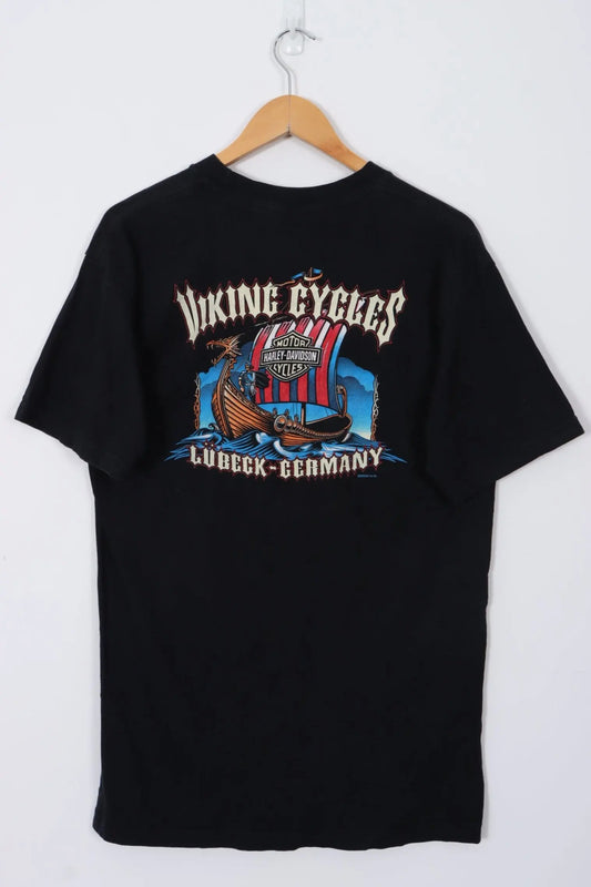 HARLEY DAVIDSON 2002 Viking Cycles Ship Graphic Lubeck Germany Tee (M-L) Vintage Sole Melbourne