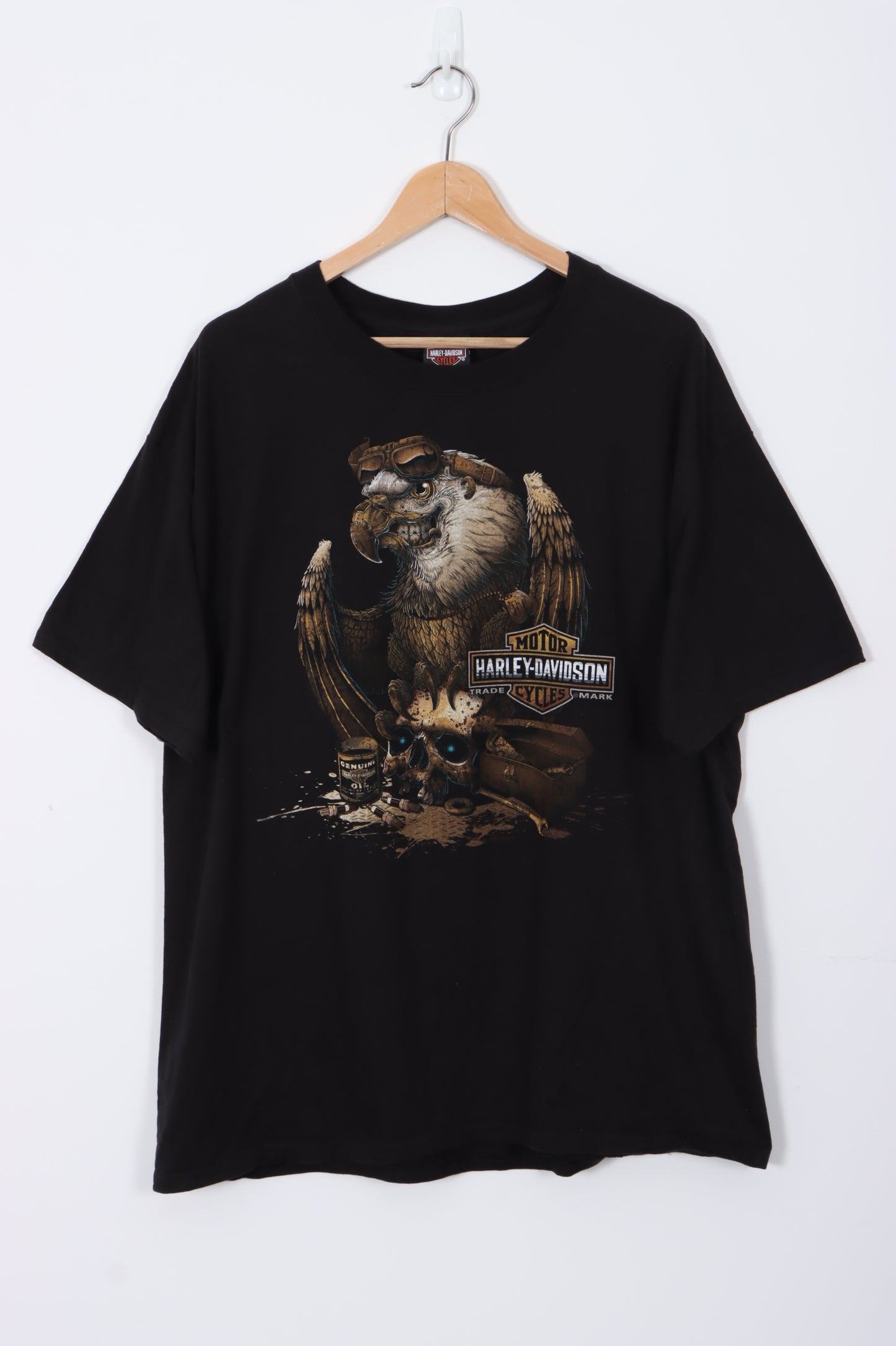 HARLEY DAVIDSON Stone Eagle Skull Washington Utah Black Tee (XL)