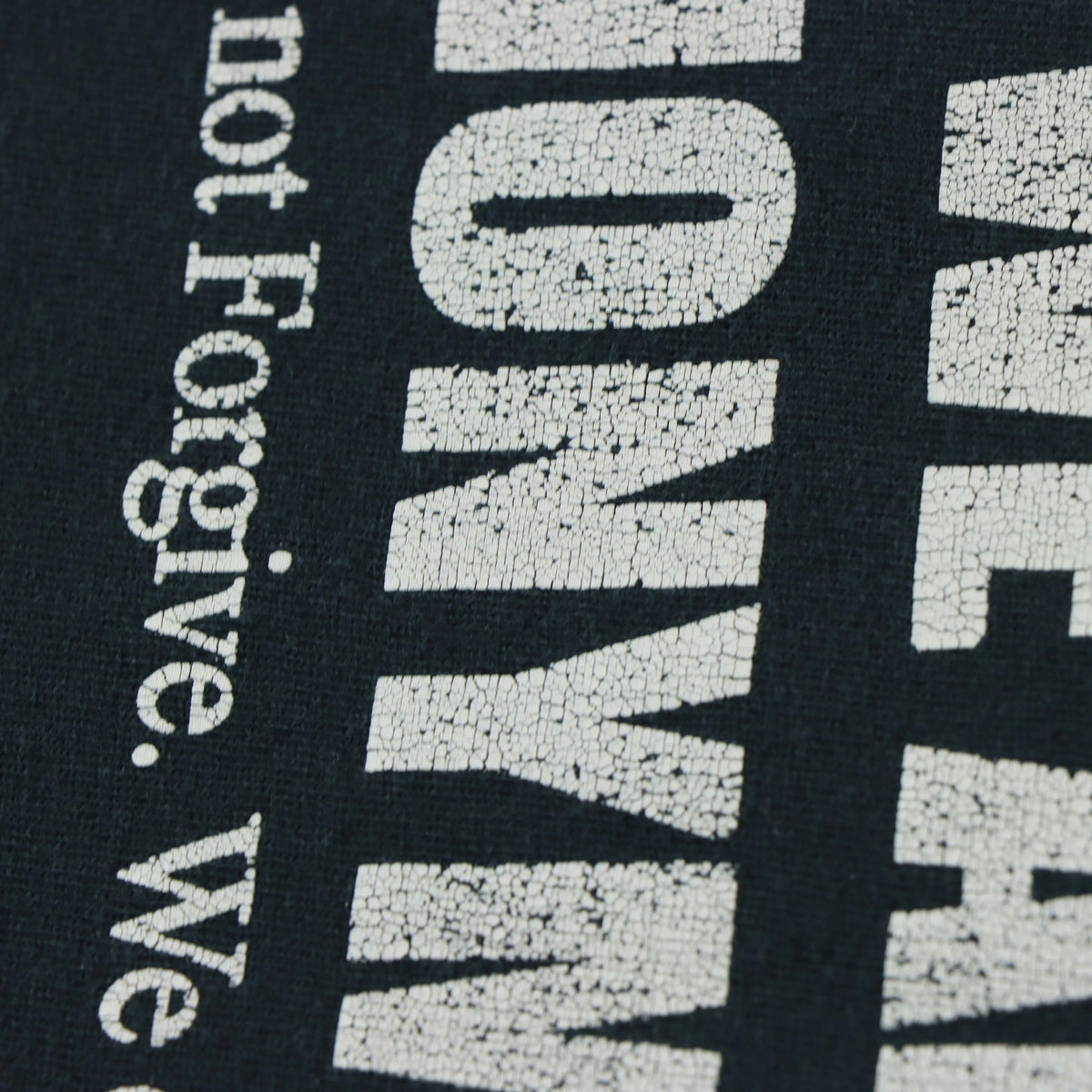 ANONYMOUS Y2K 'We Do Not Forgive' Hacker Vendetta Black & White T Shirt (L) - Vintage Sole Melbourne