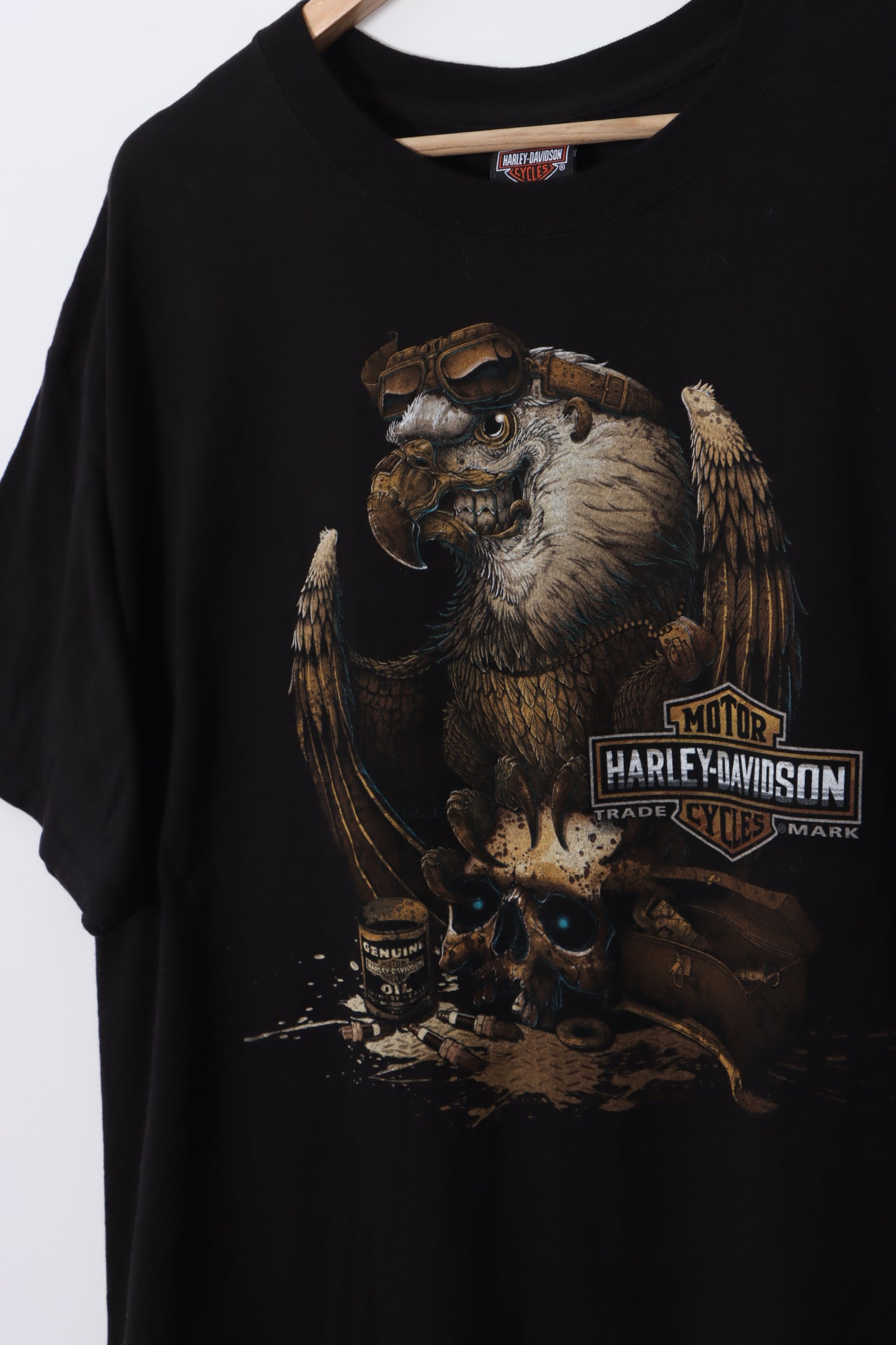HARLEY DAVIDSON Stone Eagle Skull Washington Utah Black Tee (XL)