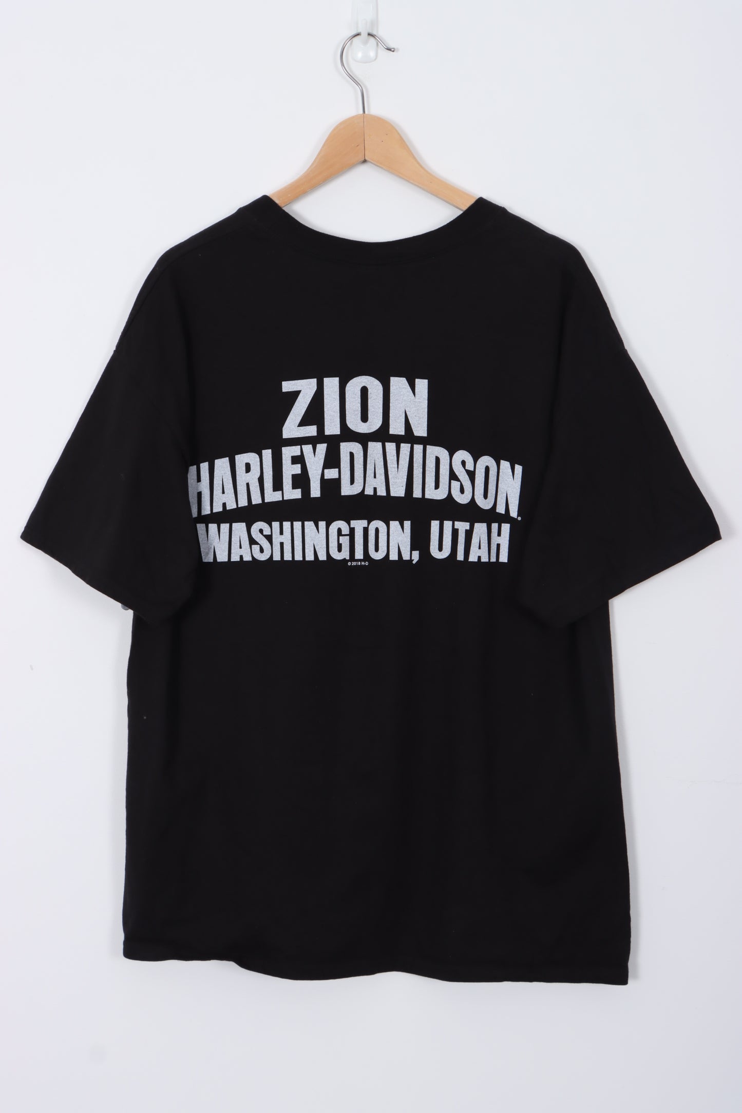 HARLEY DAVIDSON Stone Eagle Skull Washington Utah Black Tee (XL)