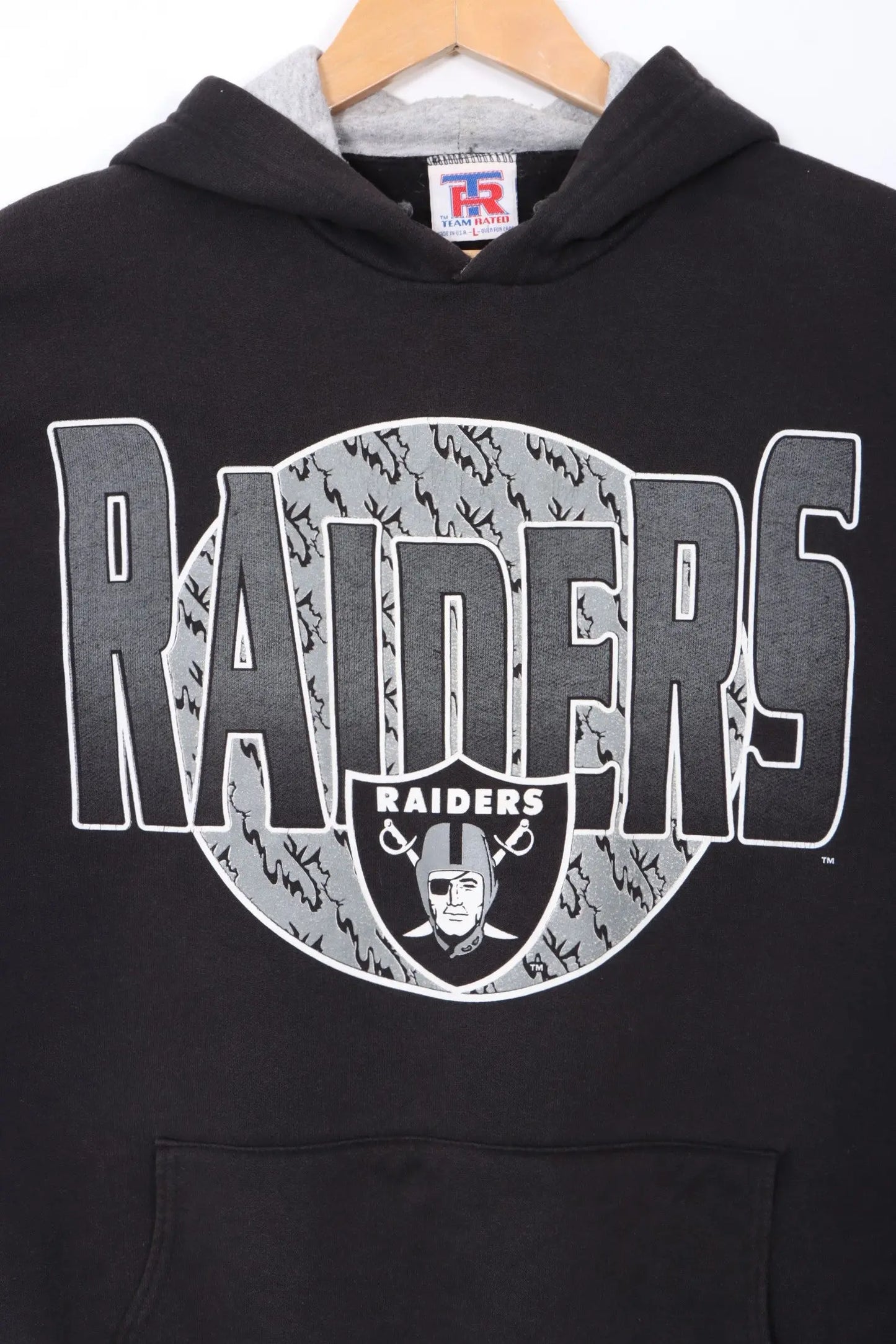 NFL Las Vegas Raiders Big Logo Hoodie USA Made (L) Vintage Sole Melbourne