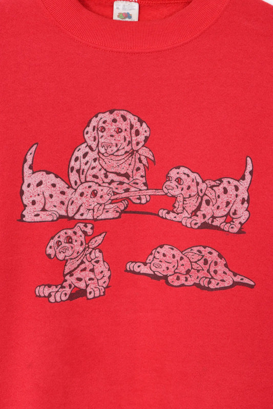 Dalmatian Puppies Red Sweatshirt USA Made (XL) Vintage Sole Melbourne