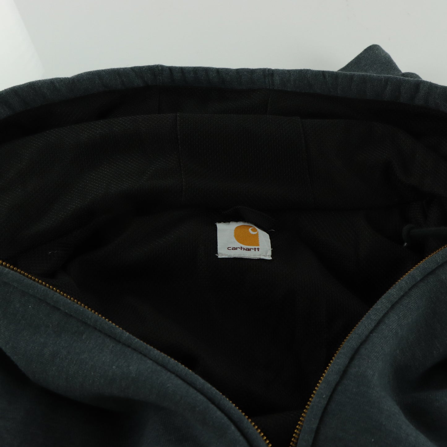 CARHARTT Thermal Lined Grey Zip-Up Hooded Sweatshirt J149 (XL)