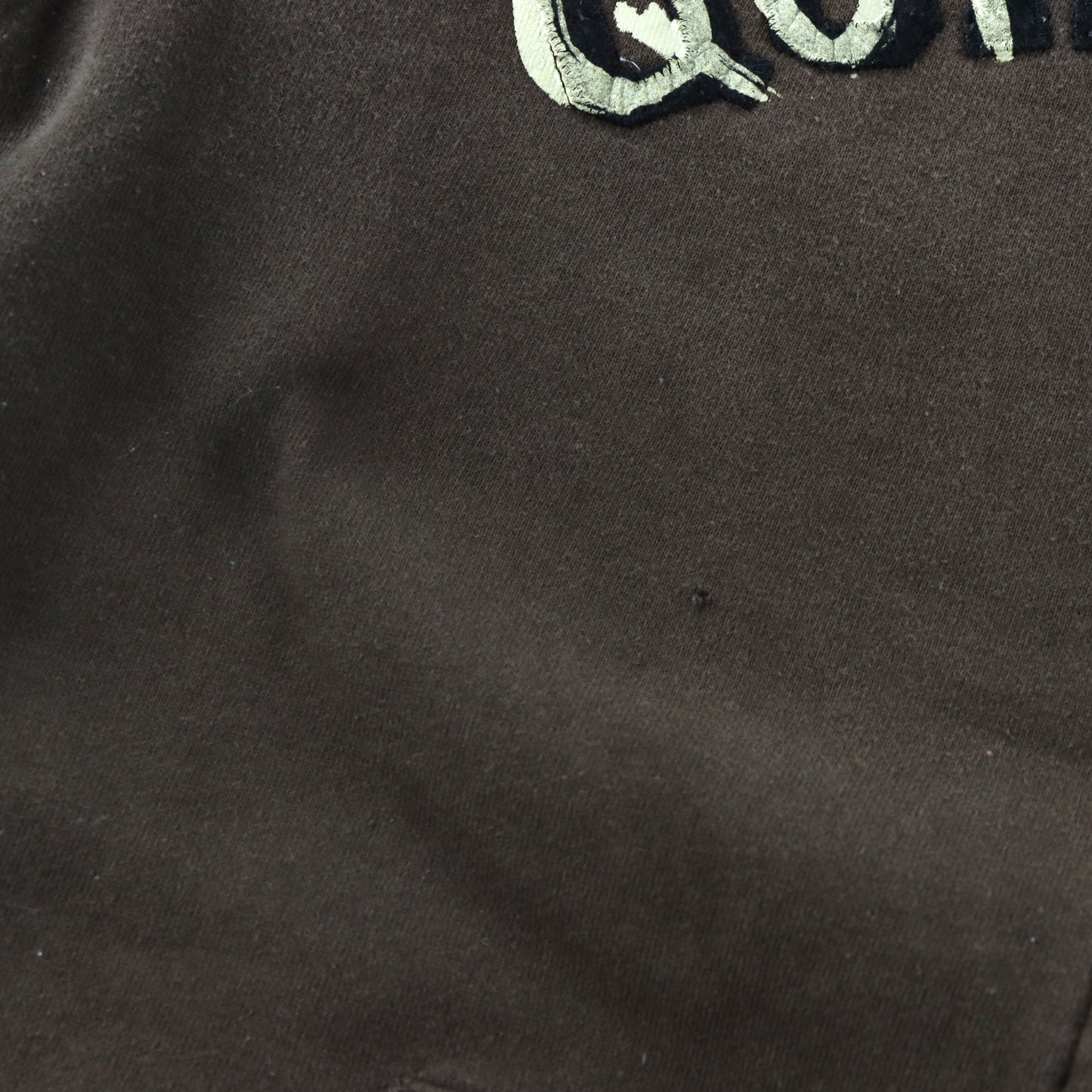 QUIKSILVER Spell-Out Logo Fleece Lined Brown Zip-Up Hooded Sweatshirt (S)