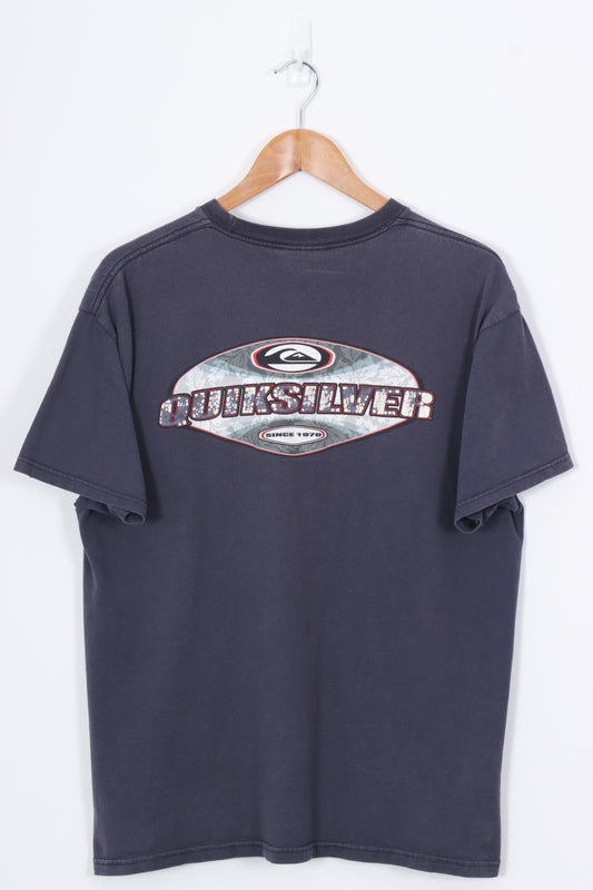 QUIKSILVER Centre Logo Surf Front & Back Tee (L)