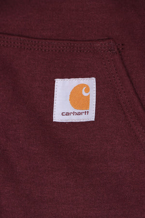 CARHARTT Maroon Fleece Lined Hooded Heavyweight Full Zip Sweatshirt (M)
