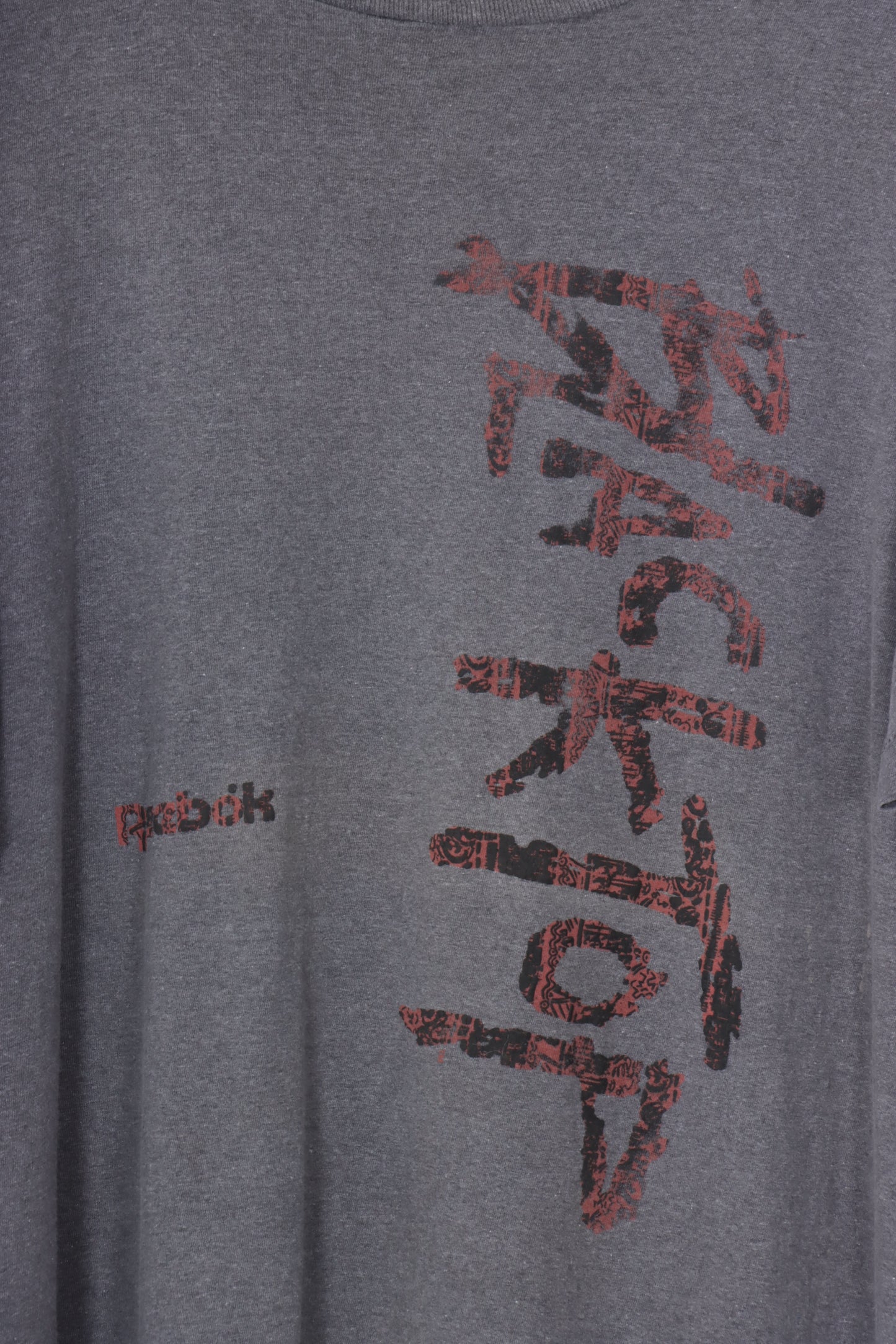 REEBOK 'Blacktop' Grey & Red USA Made T-Shirt (XL)