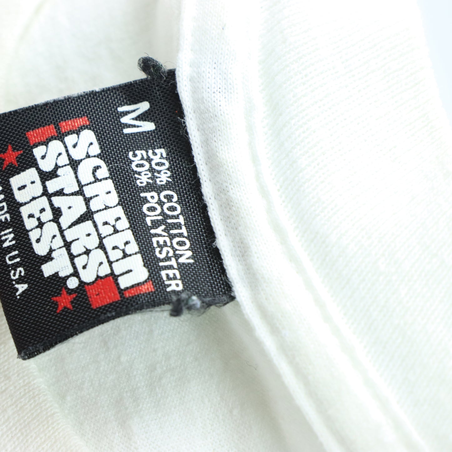 1990 DETROIT PISTONS NBA Newspaper 50/50 USA Made White T-Shirt (S)