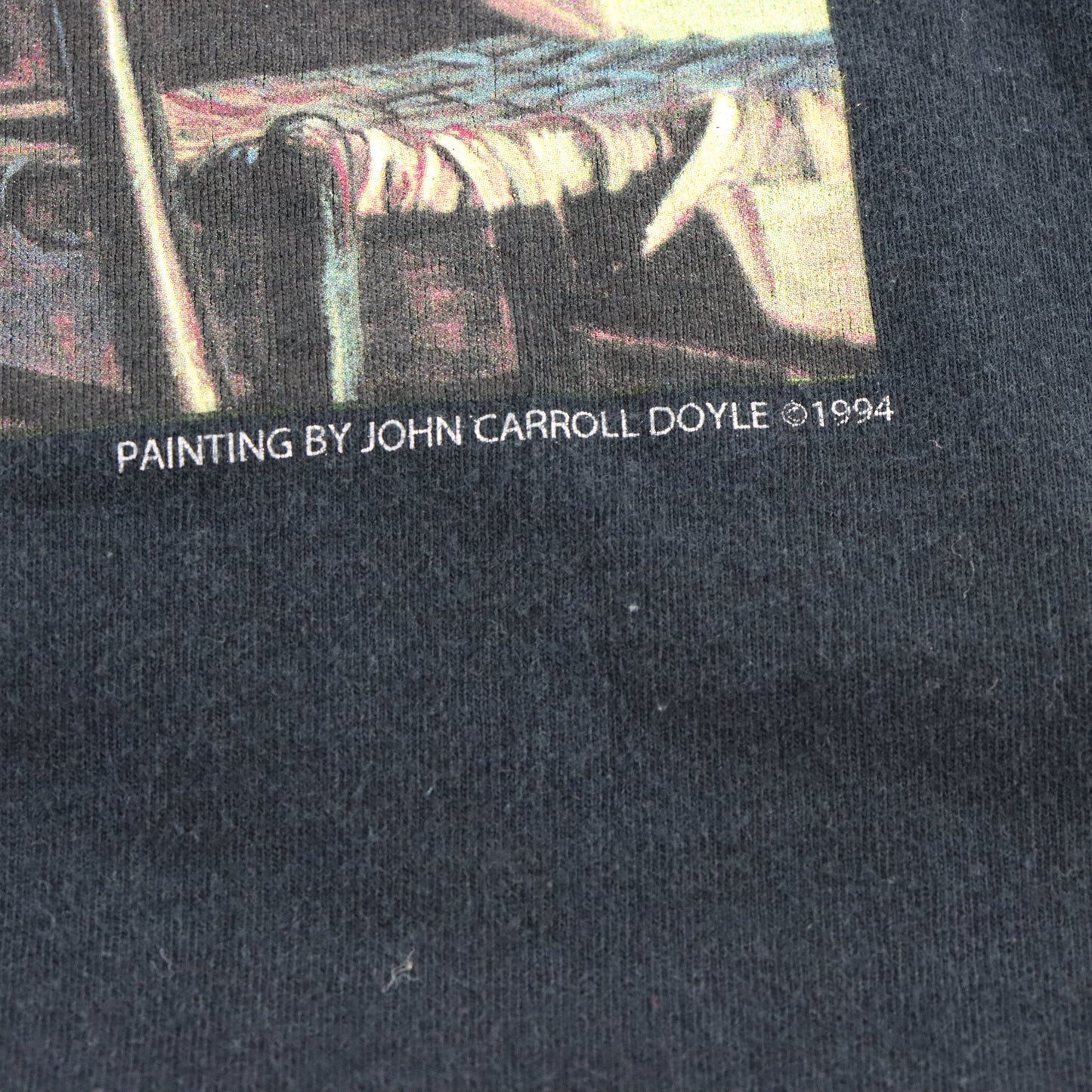 Vintage 1994 John Carroll Doyle Blue Chicago "Clark Street Rambler" Painting Black Tee (M-L) Vintage Sole Melbourne