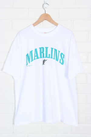 MAJESTIC Marlins MLB USA Made Baseball Spell Out T-Shirt (XL)