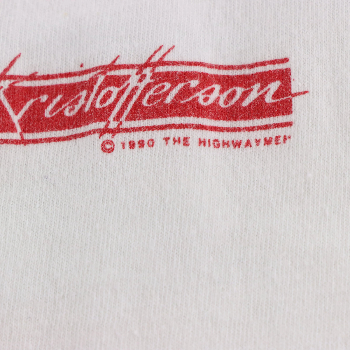 Vintage 1990 THE HIGHWAYMEN White USA Made Country Music Tour Single Stitch Tee (L-XL)
