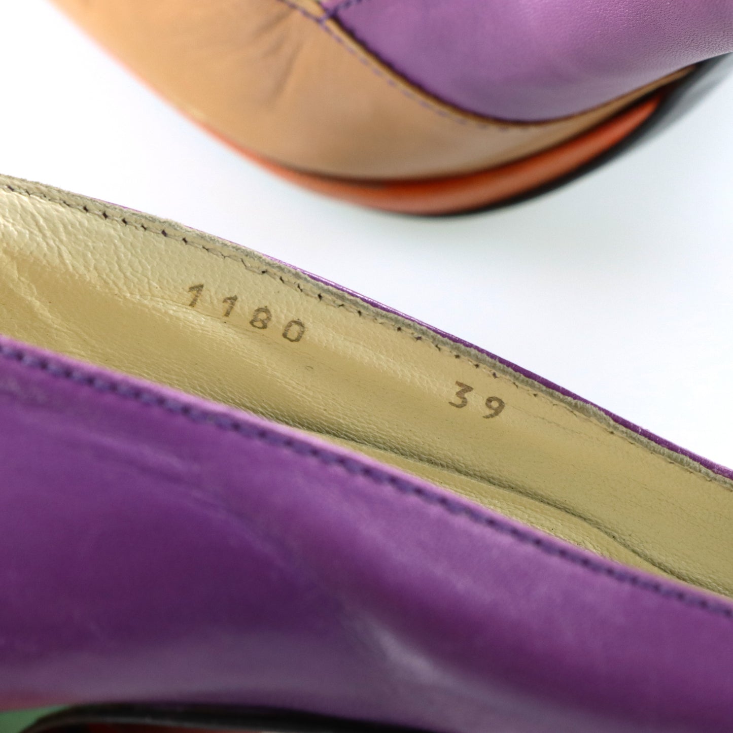 MIU MIU Multicolour Patchwork Leather Heels (39)