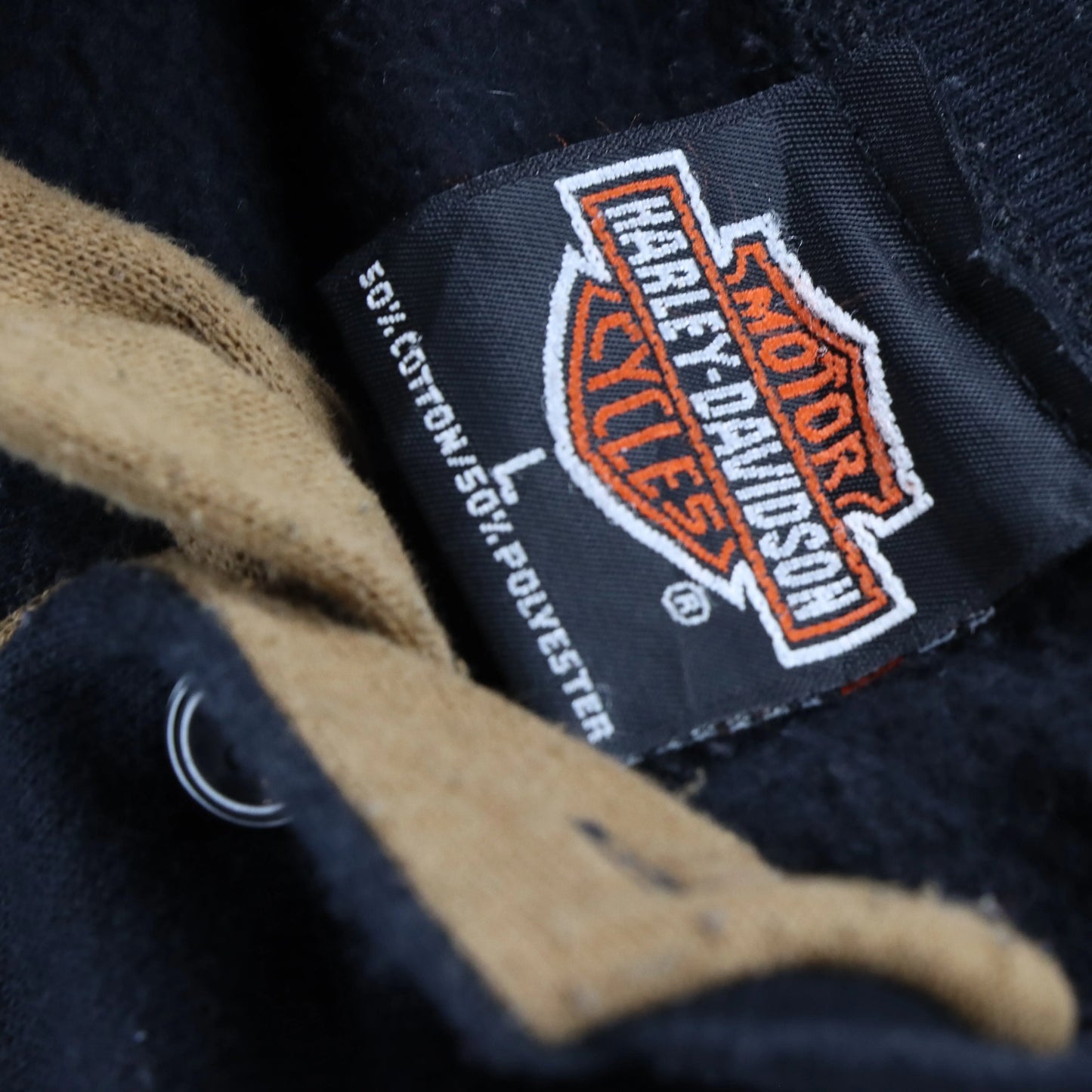 1996 Vintage HARLEY DAVIDSON Henley 50/50 USA Made Motorcycle Sweatshirt (M)