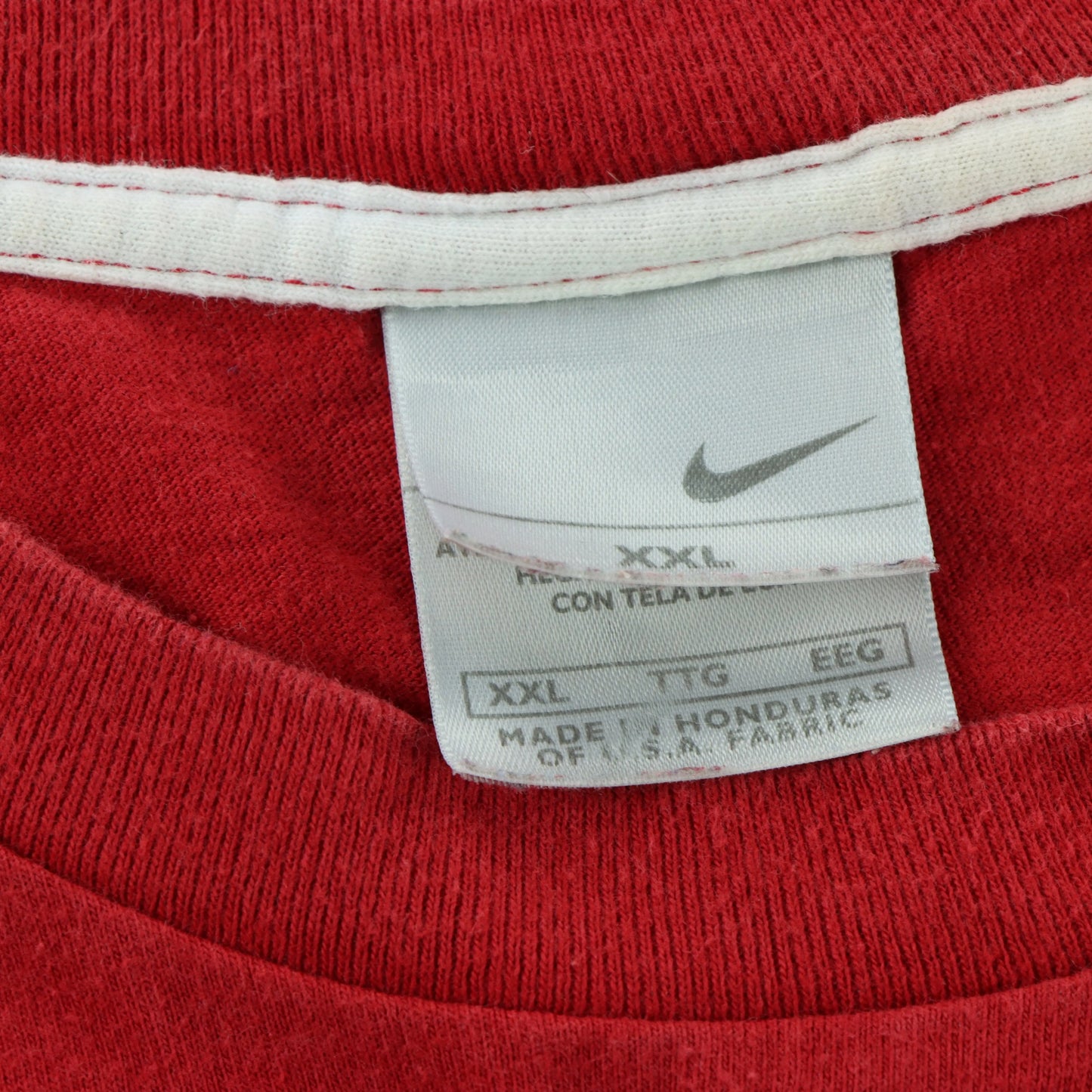 NIKE Vintage Embroidered Small Swoosh Red T-Shirt (XXL) - Vintage Sole Melbourne