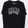 NIKE Athletics Spell Out Logo Black Loose Fit T-Shirt (M-L)