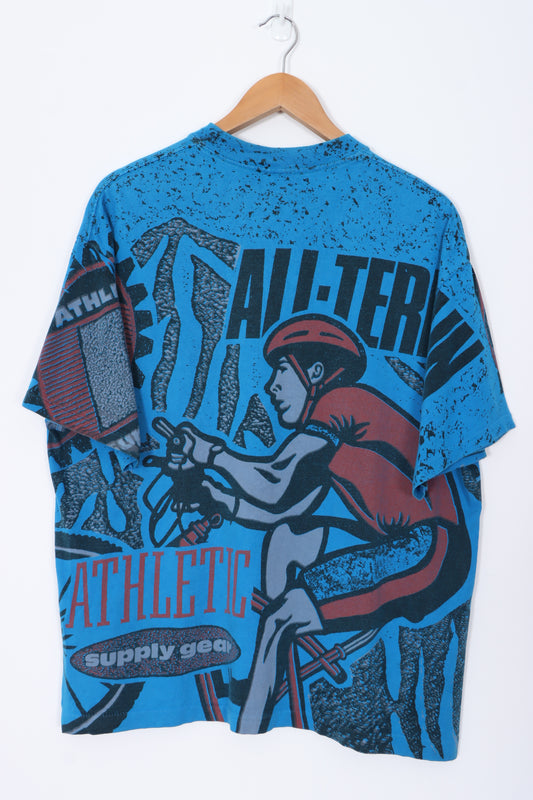 Athletic Supply Gear 90s 'All Terrain' All Over Single Stitch Oversized T-Shirt (XL-XXL)