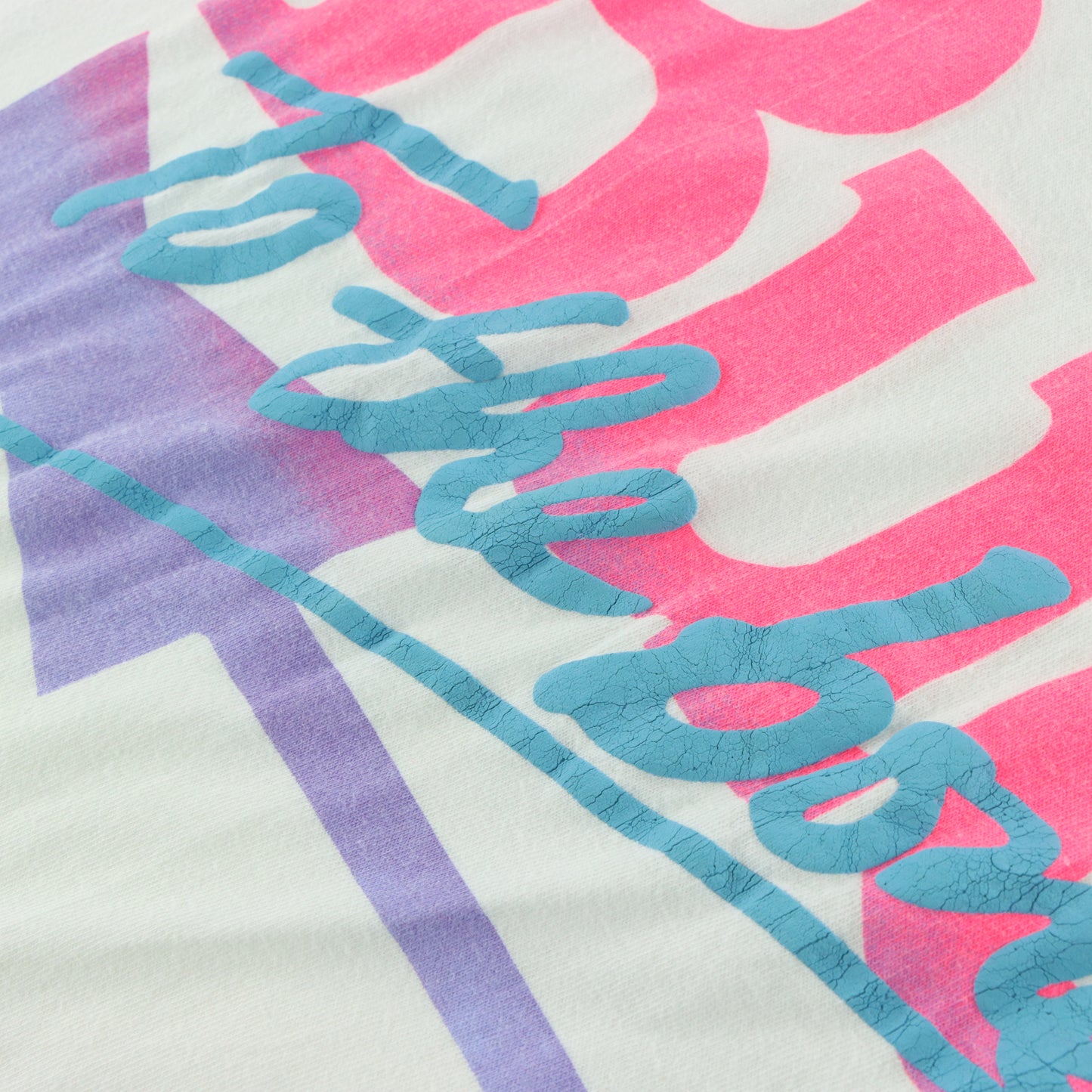 Vintage 1991 Neon "Bud To The Bone" Puff Print & Guitar White Single Stitch Tee USA Made (L-XL)