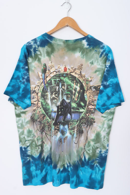 LIQUID BLUE 2000 Black Panther Tie Dye T-Shirt (XL)