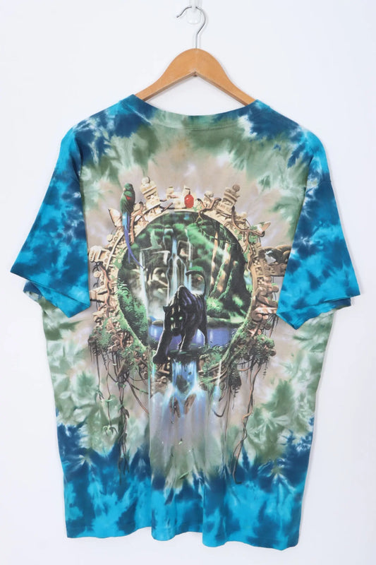 LIQUID BLUE 2000 Black Panther Tie Dye T-Shirt (XL) Vintage Sole Melbourne