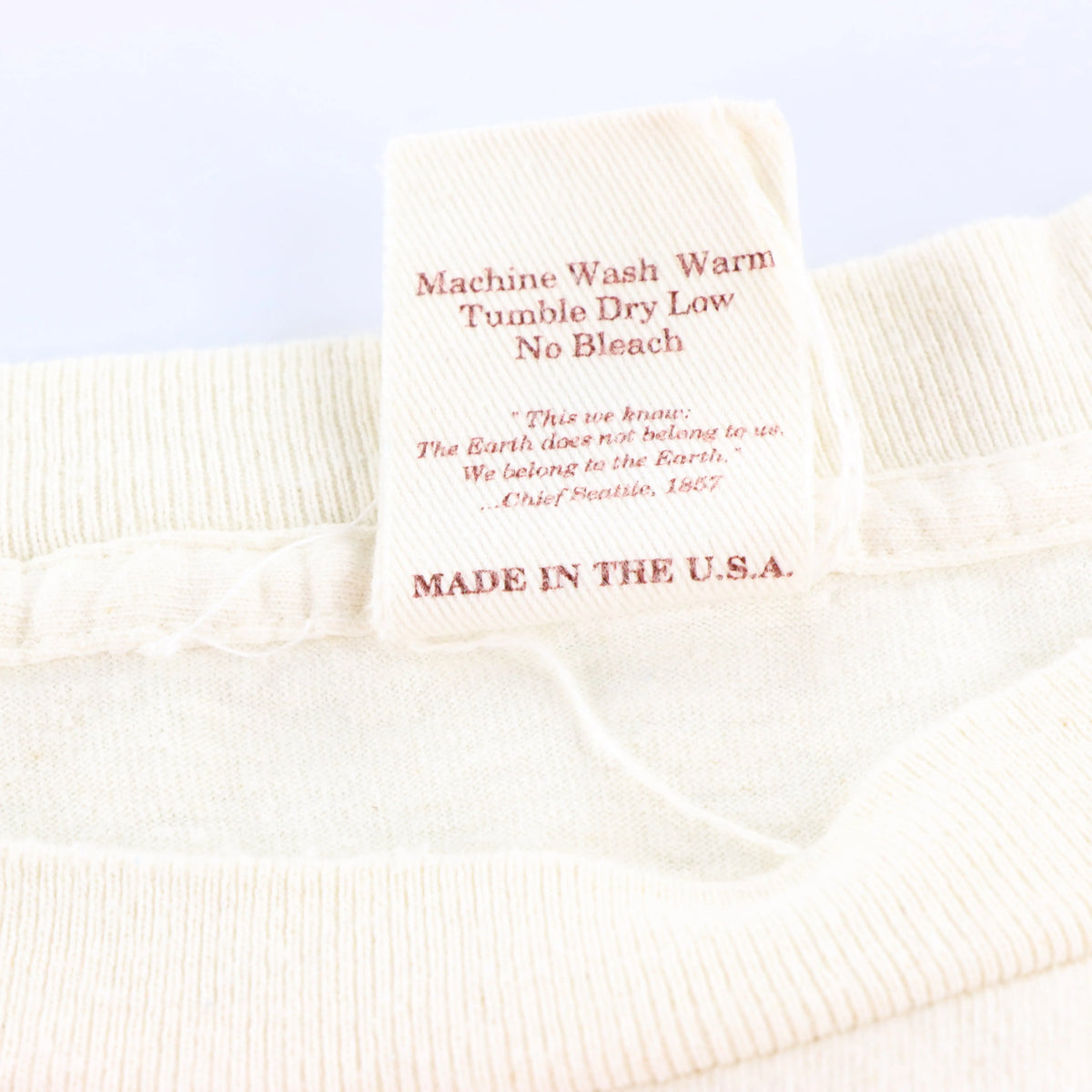 Vintage 1994 HUMAN-I-TEES "Peace Harmony Earth Nature" USA Made Off White Single Stitch T-Shirt (XL)