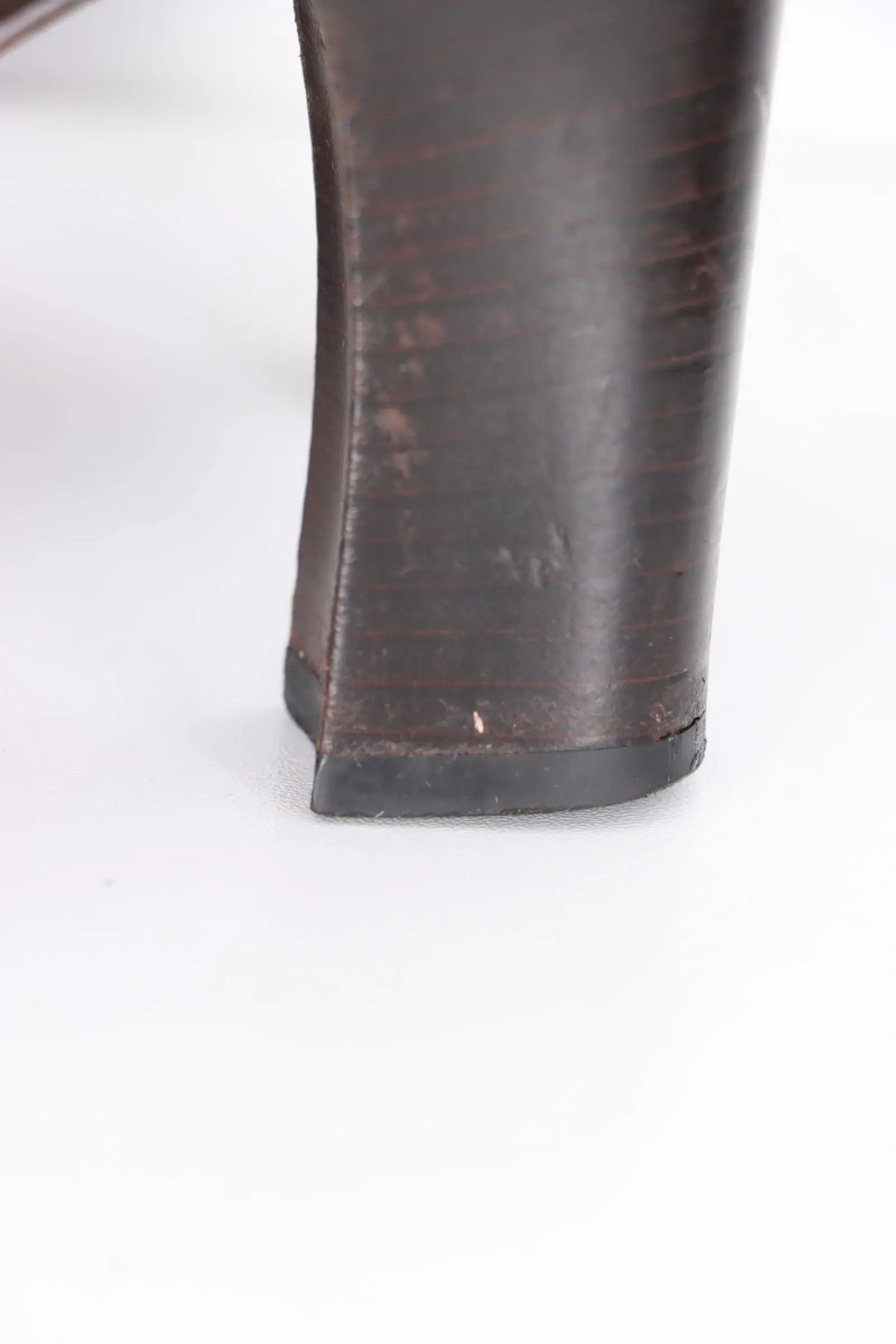 DOLCE & GABBANA 'Whipstitch' Brown Leather Heels (37) Vintage Sole Melbourne