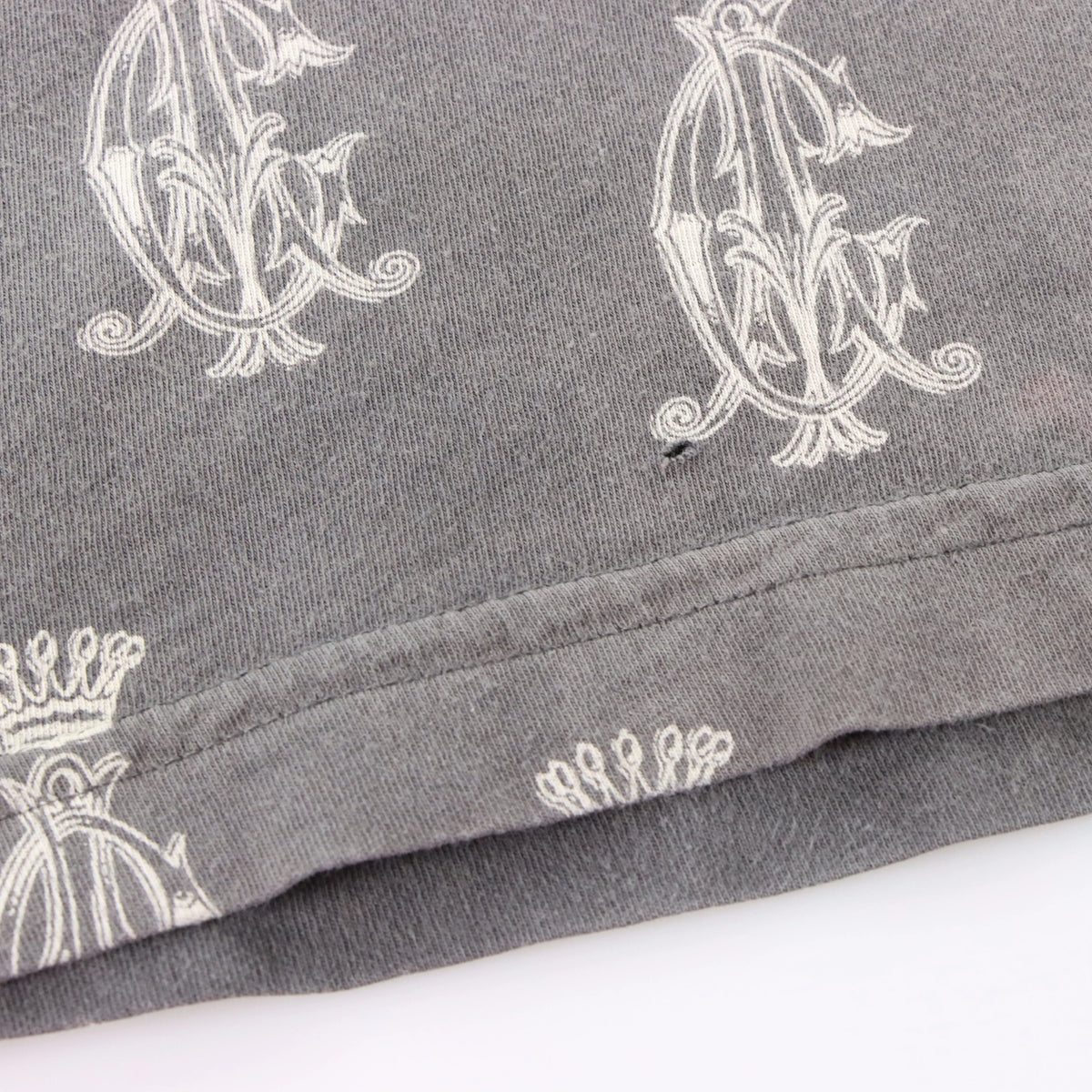 Vintage CHRISTIAN AUDIGIER Double Panther Embellished Cream & Grey Y2K T-Shirt USA Made (XL-XXL)