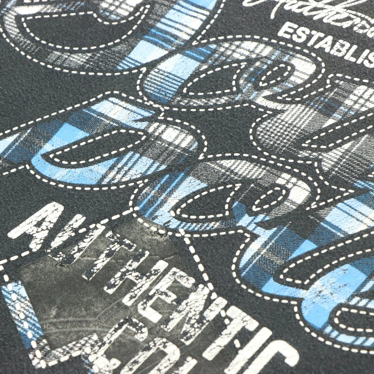 SOUTH POLE Y2K Plaid Logo Grunge 'Authentic Collection' Faded Tee (XL) - Vintage Sole Melbourne