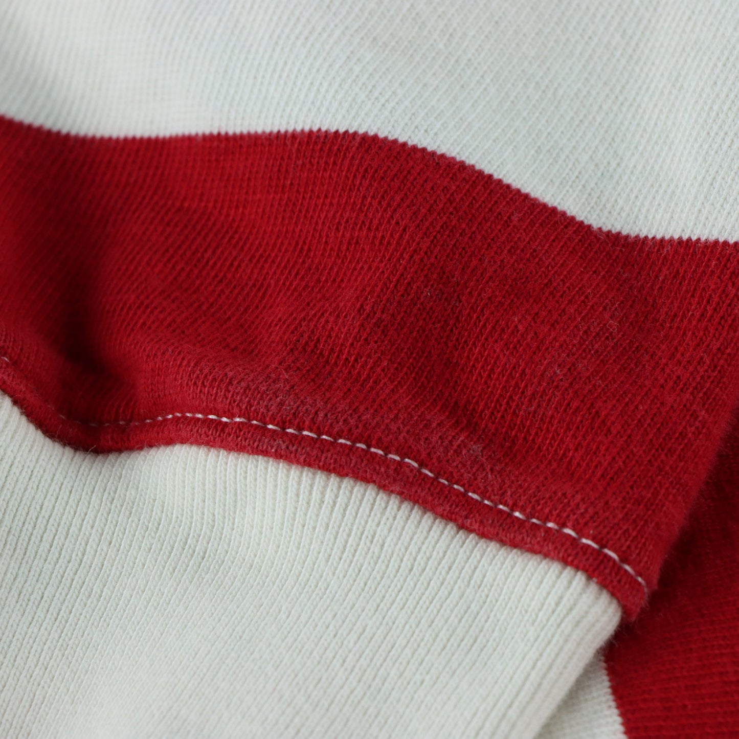 POLO RALPH LAUREN Embroidered 'R' Logo Red & White Stripe Rugby Sweatshirt (S)