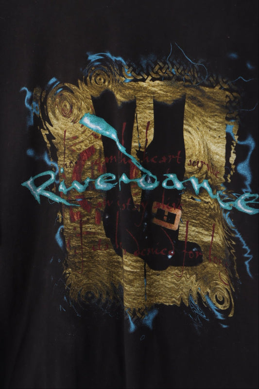 LEE Riverdance Irish Dancing Promo Tee USA Made Black T-Shirt (L)