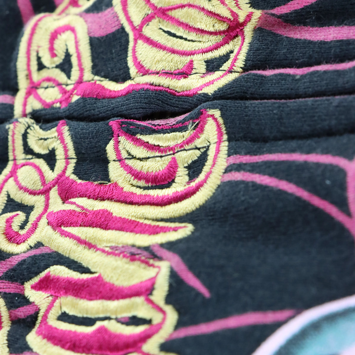 CHRISTIAN AUDIGIER Velvet Panther Embroidered Spell Out Logo Embellished Vintage Hoodie Sweatshirt (M)