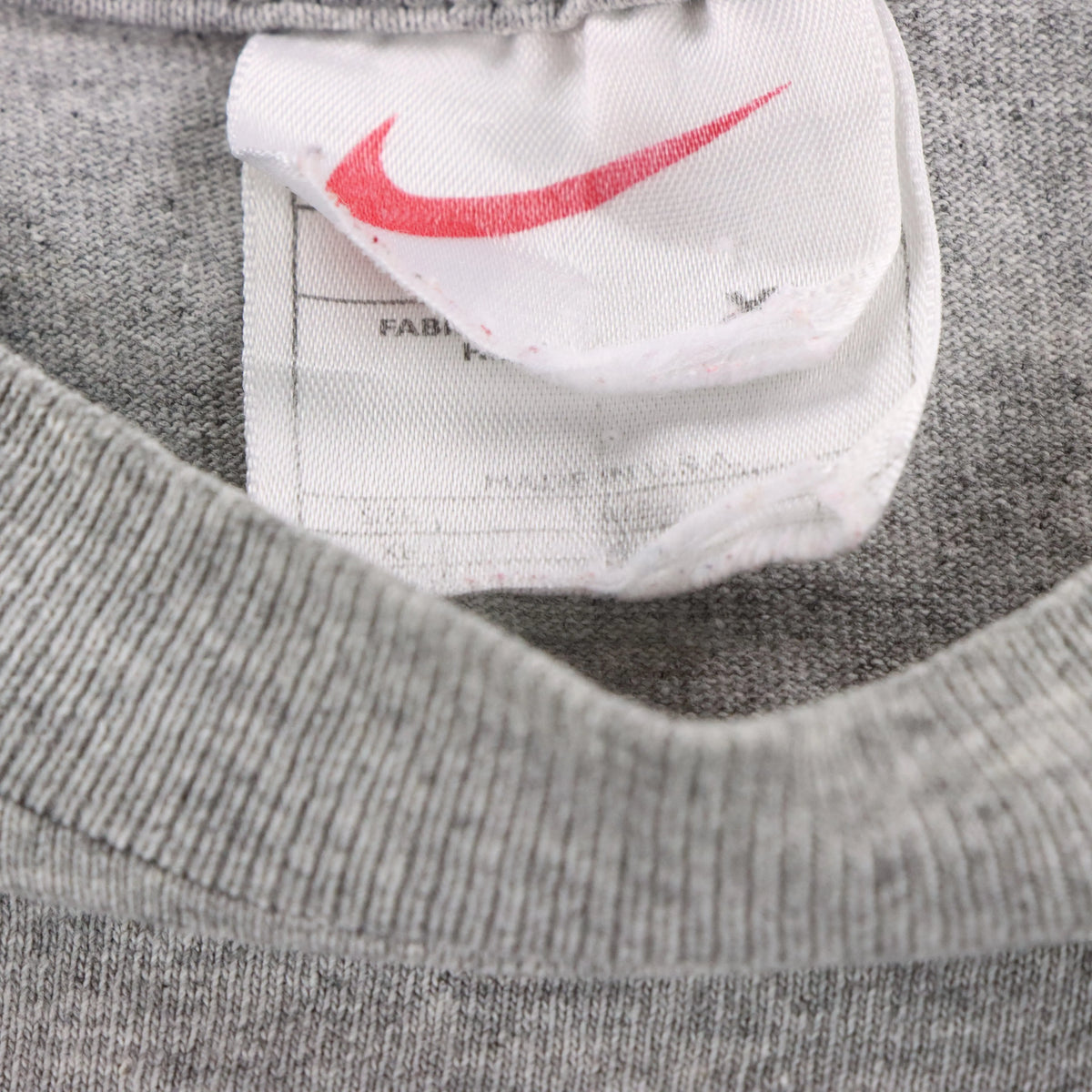 Vintage NIKE Heather Grey & Black Embroidered Swoosh Logo USA Made Classic T-Shirt (XL)