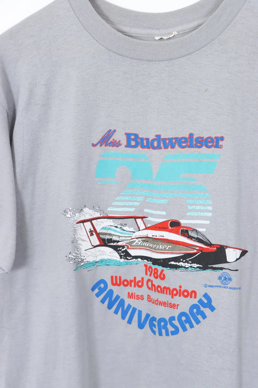 VINTAGE 1986 World Champion Miss Budweiser 50/50 Single Stitch Tee (M-L) Vintage Sole Melbourne