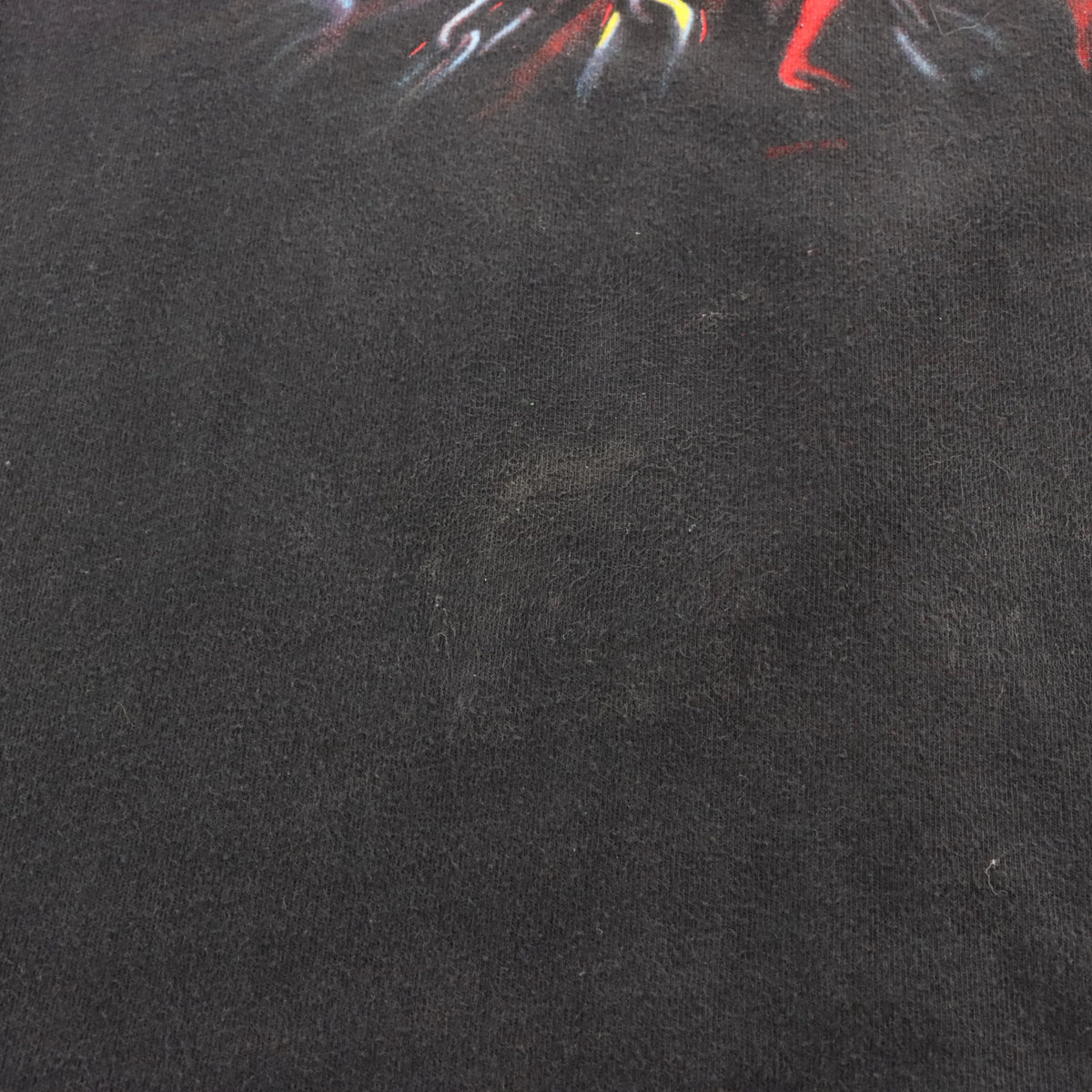 HARLEY DAVIDSON Flames & Chains "Chick's" Albuquerque USA Made Vintage Black T-Shirt (L TALL)