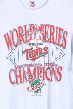 1991 Vintage World Series MLB Baseball Minnesota Twins Tee (XL-XXL)