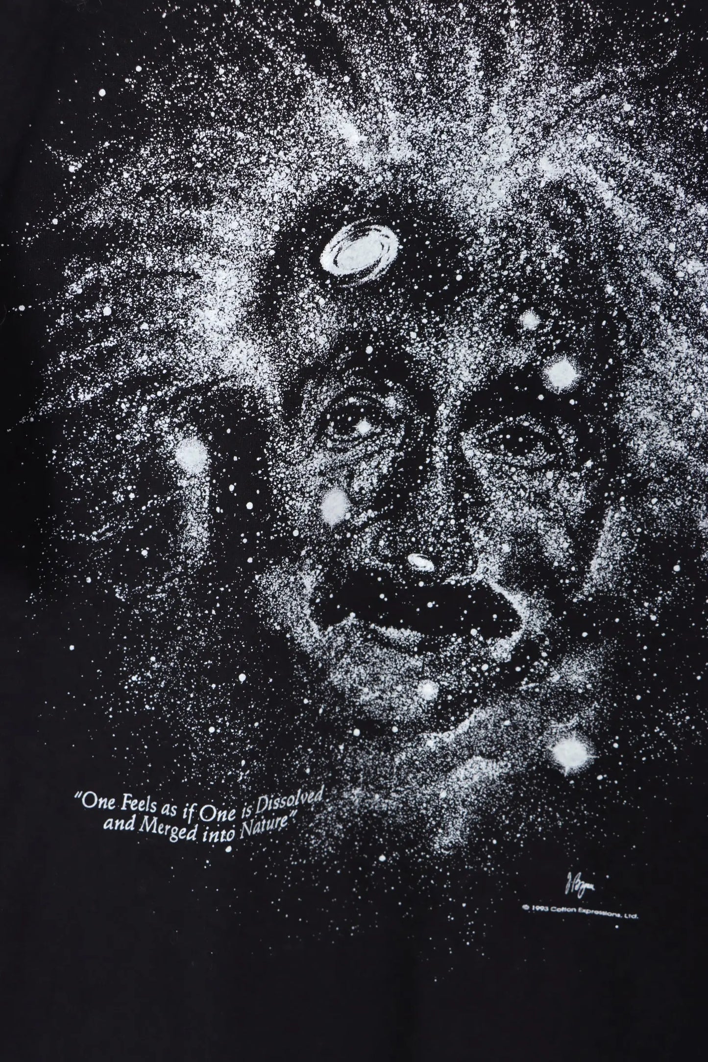 1993 Albert Einstein 'Merged into Nature' Galaxy USA Made T-Shirt (L) Vintage Sole Melbourne