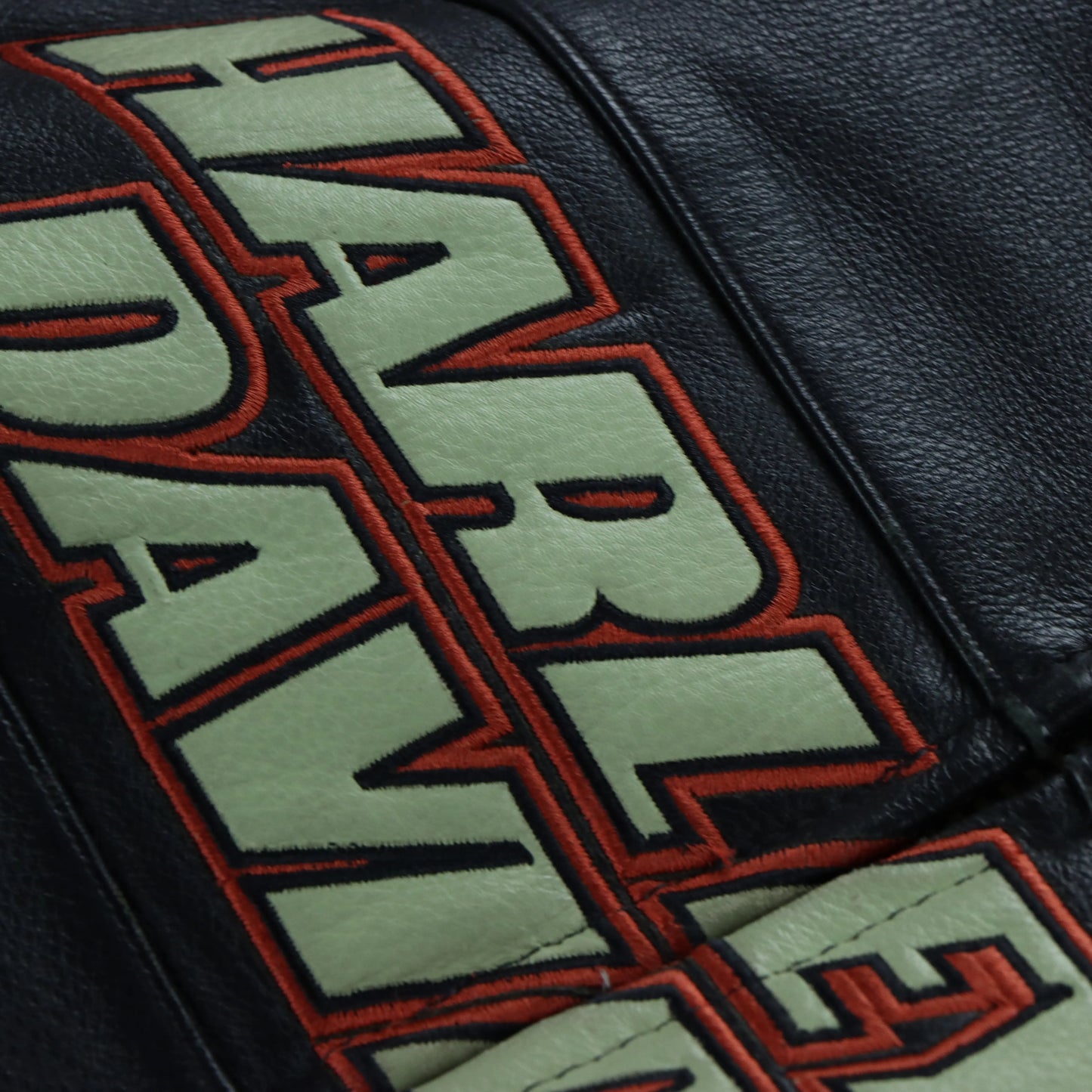 HARLEY DAVIDSON Cruiser Embroidered Logo #1 Genuine Leather Motorcycle Jacket (XL) - Vintage Sole Melbourne