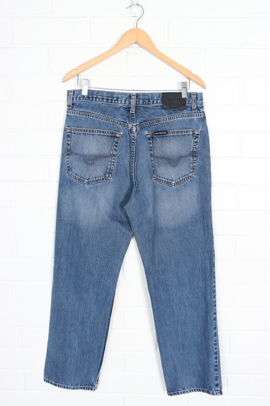 HARLEY DAVIDSON Medium Wash Denim Y2K Jeans (34x30)