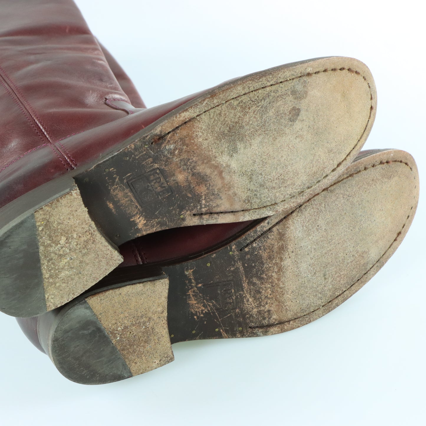 FRYE 'Melissa' Button Redwood Leather Round Toe Boots (7.5 B)