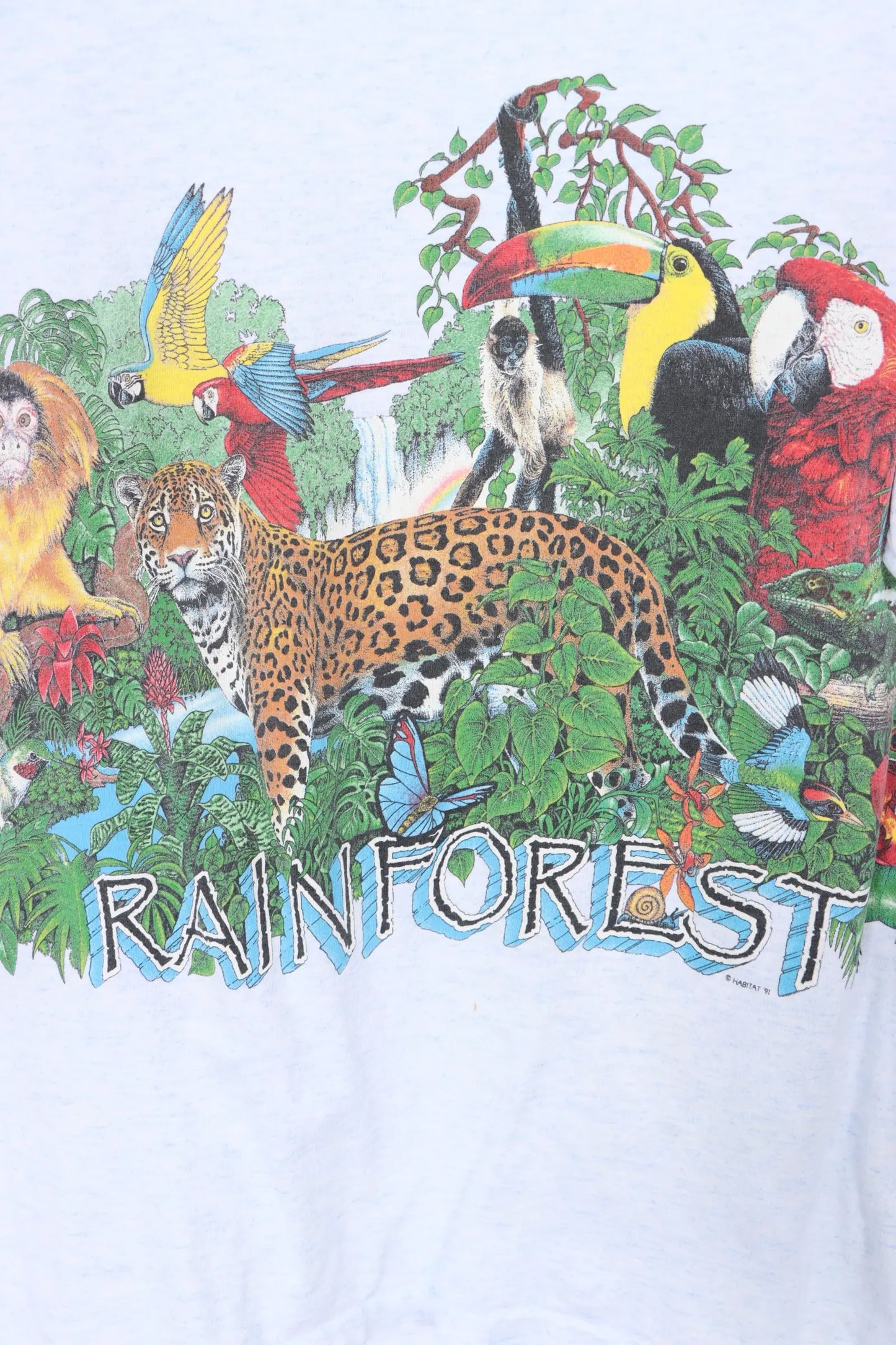 Vintage 1991 HABITAT Rainforest Animal USA Made T-Shirt (L) Vintage Sole Melbourne