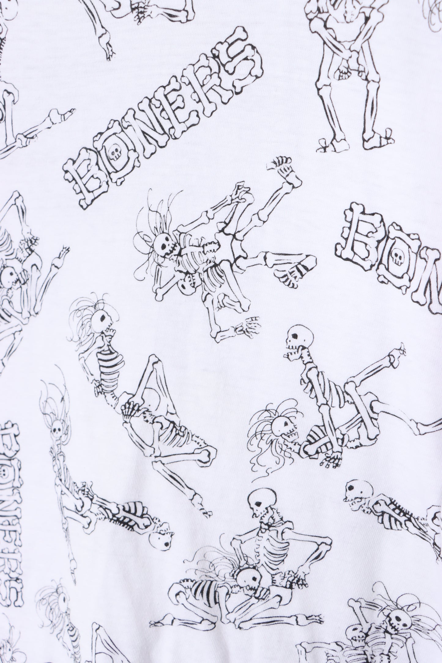 90s Boners Skeleton All Over Graphic White T-Shirt (L)
