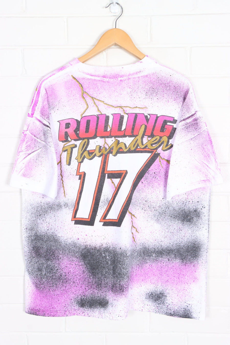 NASCAR Darrell Waltrip #17 "Rolling Thunder" All Over Single Stitch T-Shirt (XL)